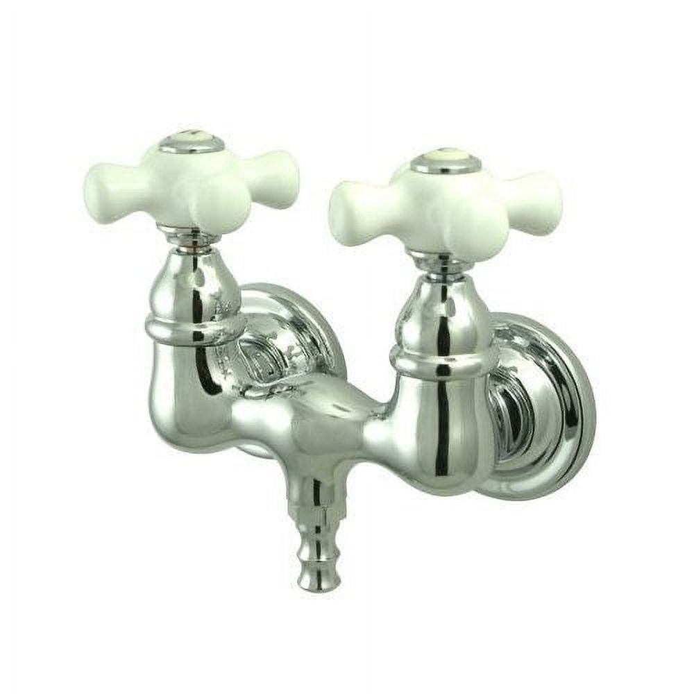 Vintage Chrome Double Handle Wall-Mounted Clawfoot Tub Faucet