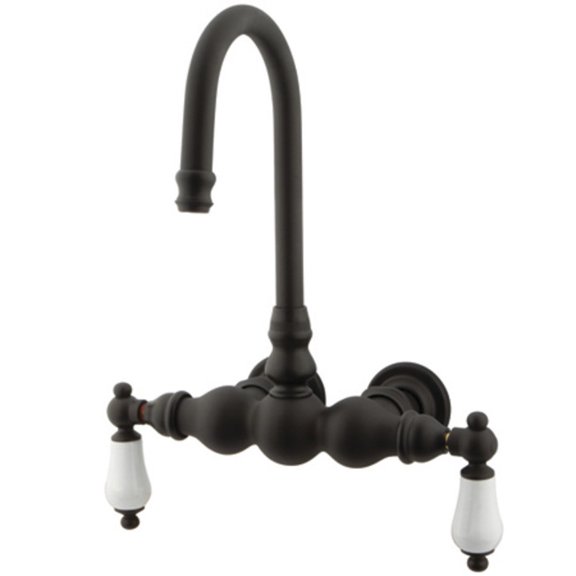 Elements Of Design Dt0015pl Double Handle Wall Mounted Clawfoot Tub Filler - Bronze