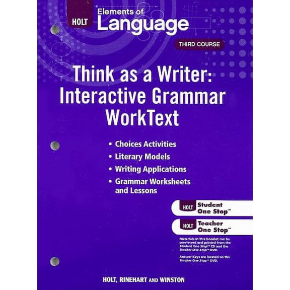 Elements of Language : Think as a Writer Interactive Writing Worktext