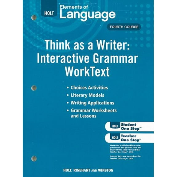 Elements of Language : Think as a Writer Interactive Writing Worktext Grade 10