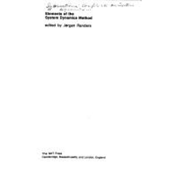 Pre-Owned Elements of the System Dynamics Method 9780262180924