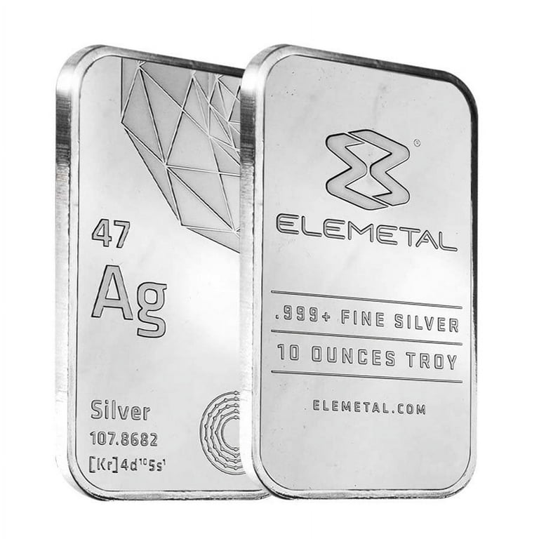 Elemetal Mint 10 oz Silver Bar .999 Fine (Sealed) - Walmart.com