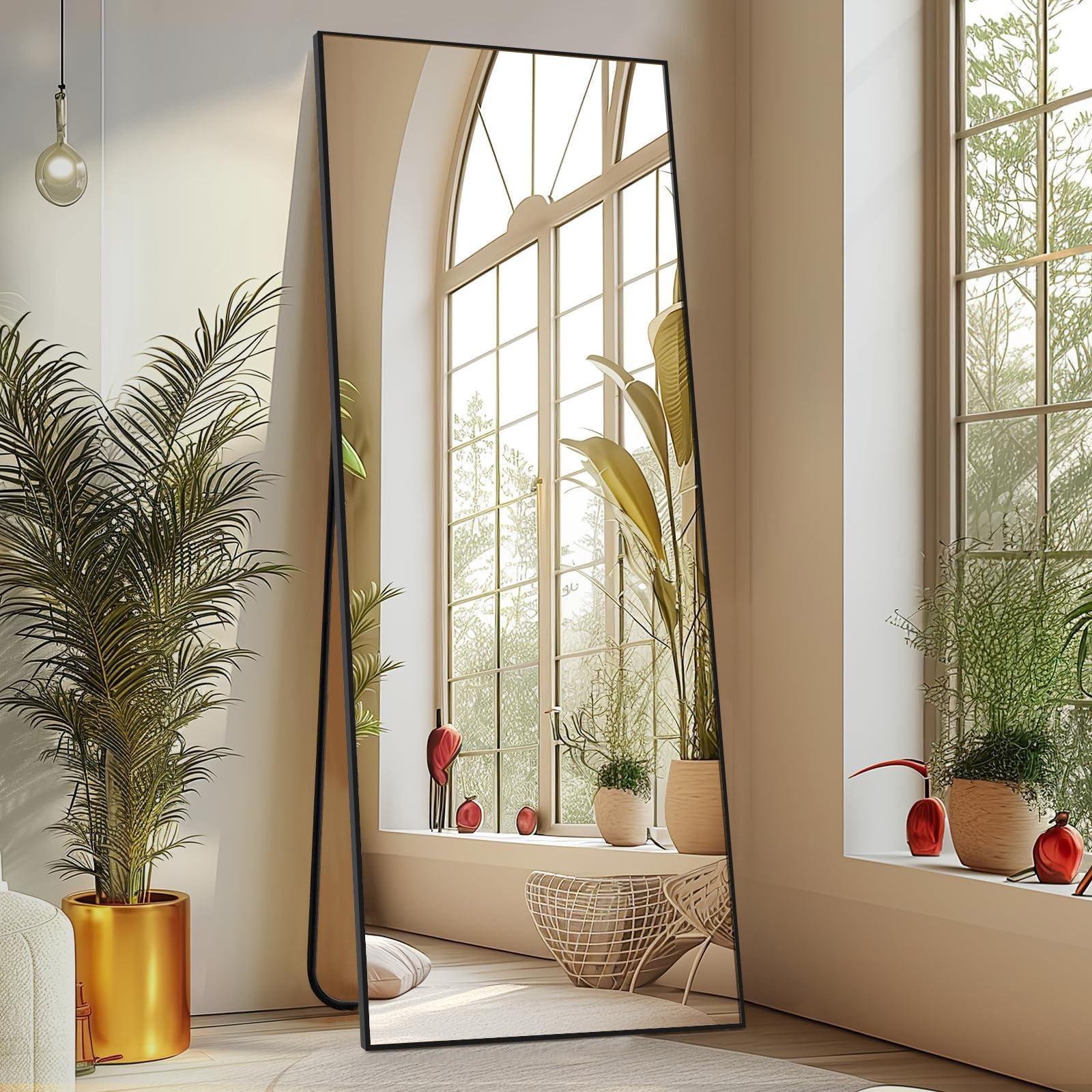 Elemore Home 65"x24" Full Length Mirror Rectangle Floor Mirrors for Standing Leaning Hanging ...