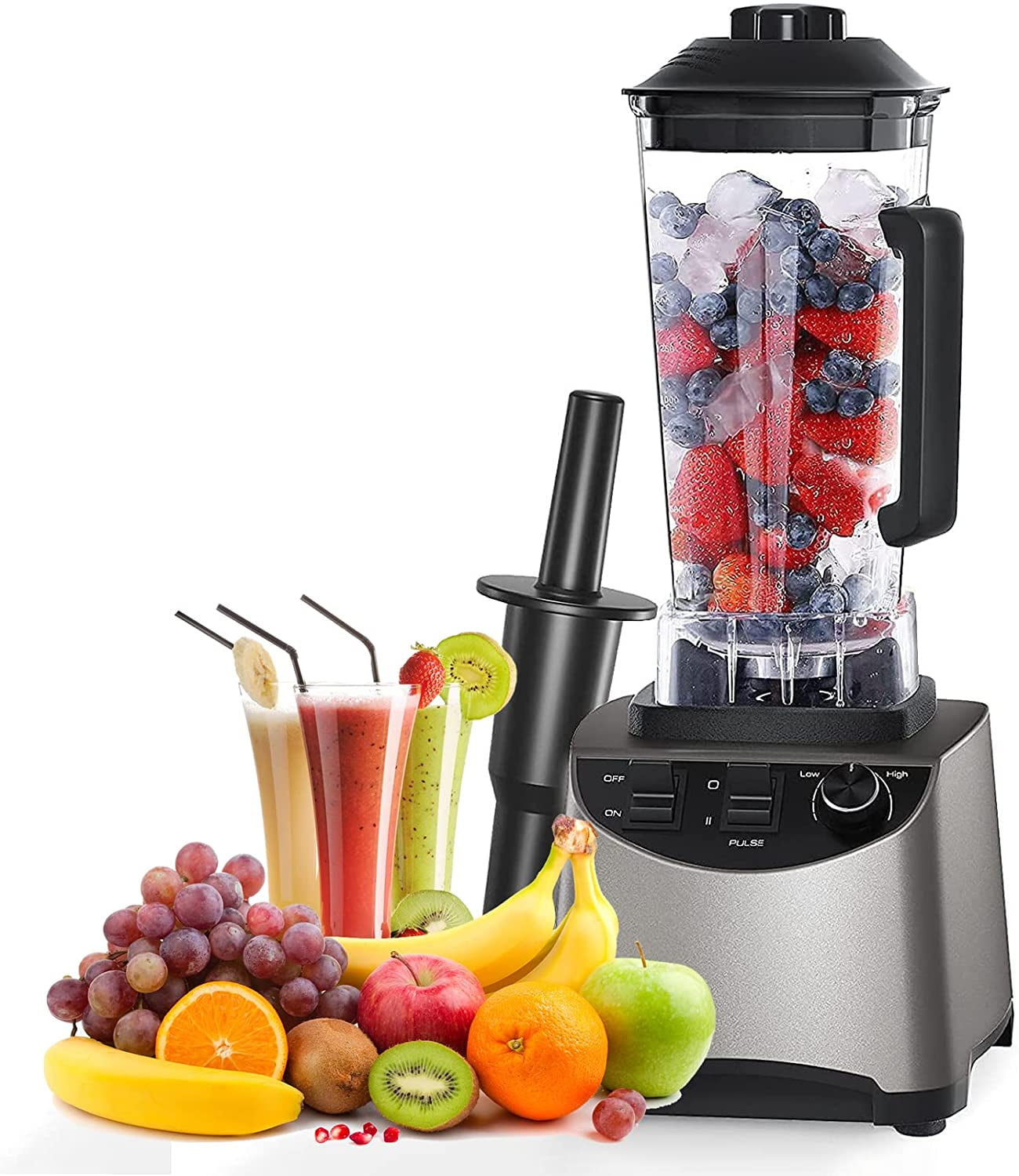 VAVSEA 1000W Countertop Blender for Shake and Smoothies, with 51oz Glass  Jar & 20oz Travel Cup, 5 Speed Multifunctional Blenders for Kitchen Ice  Crush Fruit Protein Drinks Vegetable, Silver 