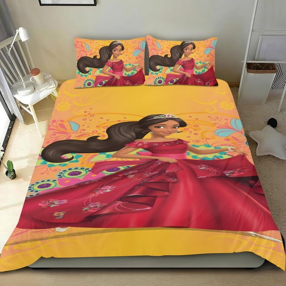 Elena of Avalor Princess 3-piece cotton bed sheet set, cozy & skin-friendly, with a unique design, quick-dry fabric, ideal for home decor gifts, 53x79 in (135*200 cm).