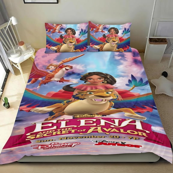Elena of Avalor Princess 3-piece cotton bed sheet set, cozy & skin-friendly, with a unique design, quick-dry fabric, ideal for home decor gifts, 68x86 in (173*218 cm).