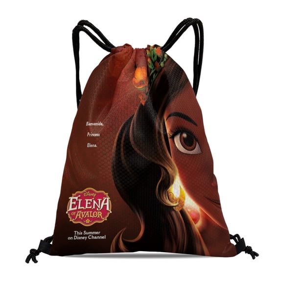 Elena of Avalor Princess Drawstring Bag:Waterproof design, suitable for fitness, hiking, yoga, swimming, travel, beach, and shopping, measuring 15.7*17.7 inches.