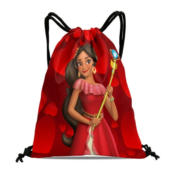 Elena of Avalor Princess Gym Drawstring Backpack:Waterproof design, ideal for hiking, yoga, swimming, travel, beach, and shopping, measuring 15.7*17.7 inches.