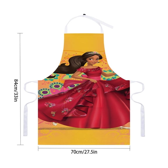 Elena of Avalor Princess apron with pockets, waterproof for adults, kitchen cooking apron, adjustable chef apron for cooking, drawing, and craftingfor 33" x 28"70X84cm).