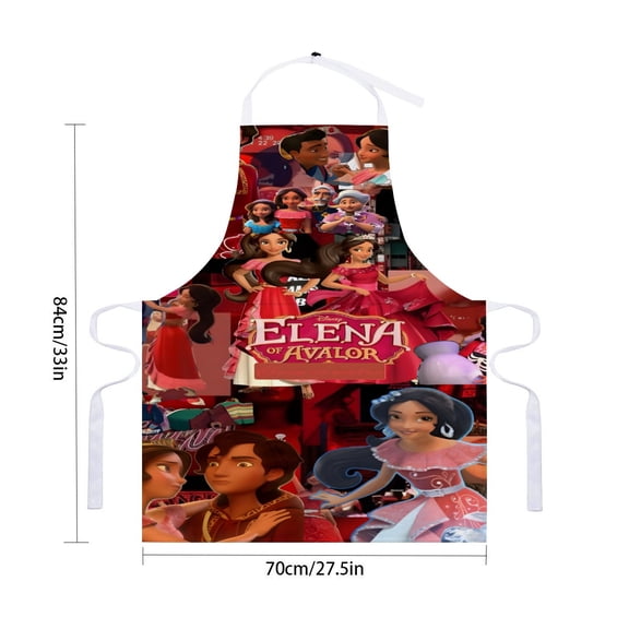Elena of Avalor Princess apron with pockets, waterproof apron for adults, adjustable kitchen cooking apron, chef apron for cooking, drawing, and craftingfor 33" x 28"70X84cm).