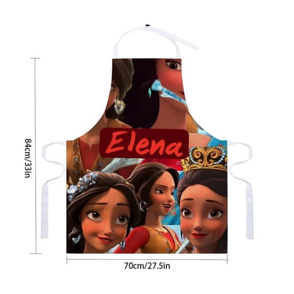 Elena of Avalor Princess apron, waterproof with pockets, suitable for adult daily cooking, drawing, and crafting as an adjustable apronfor 33" x 28"70X84cm).