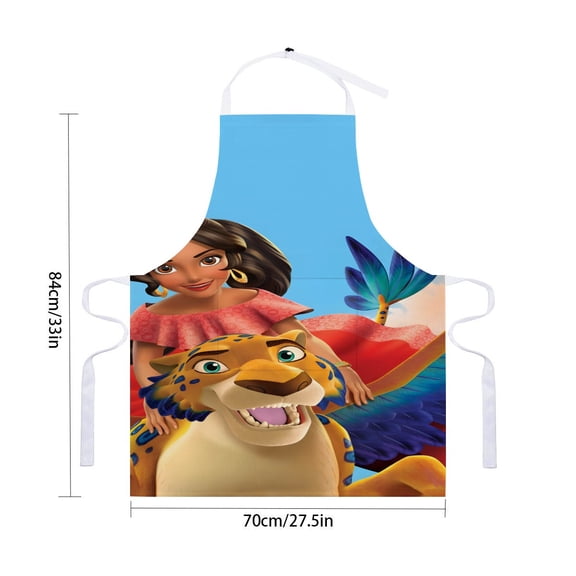 Elena of Avalor Princess apron, waterproof with pockets, suitable for adult kitchen use, adjustable cooking apron for drawing and craftingfor 33" x 28"70X84cm).