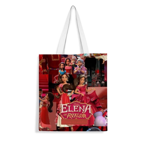 Elena of Avalor Princess canvas Tote Bag handbag: Fashionable reusable tote for women, designed for shopping and groceries, includes a secure inner zipper, dimensions 13.8 x 15.8 inches (35x40cm).