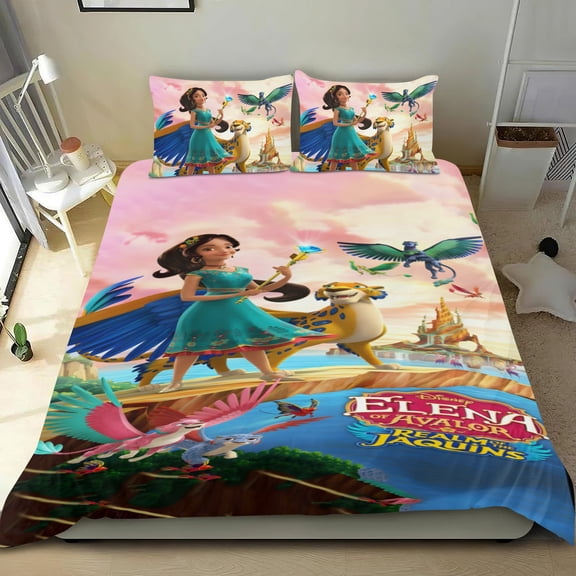 Elena of Avalor Princess cotton sheet set, three pieces, soft on skin, distinctive design, durable stitching, great gifts for family, friends, fans, 36x75 in (90*190 cm; Twin XL).