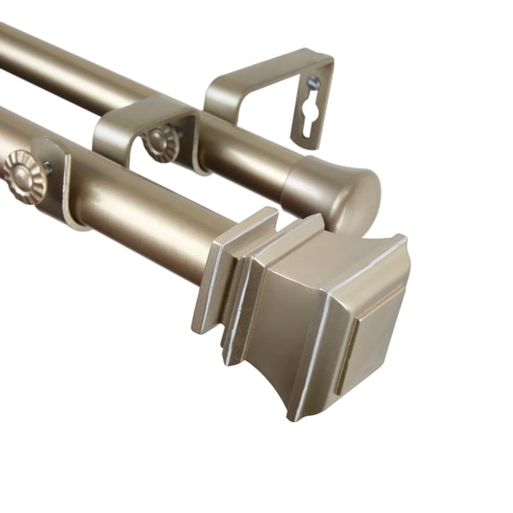 Elena Double Curtain Rod 1 inch 28-48 inch - Light Gold