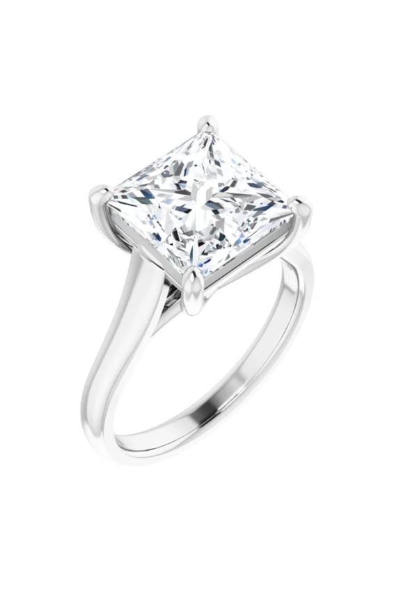 Elena Lab Diamond Engagement Ring 3 Carat Princess Cut Classic Solitaire