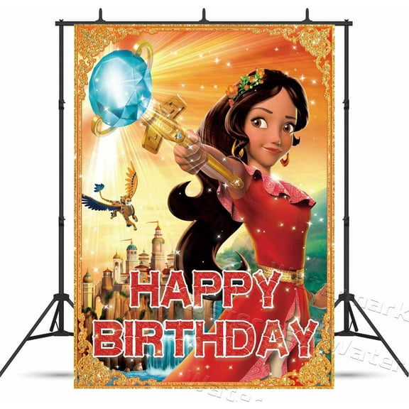 Elena Princess Backdrop Banner Party Supplies Movie Theme Background for Girls Photography Kids Birthday Decorations