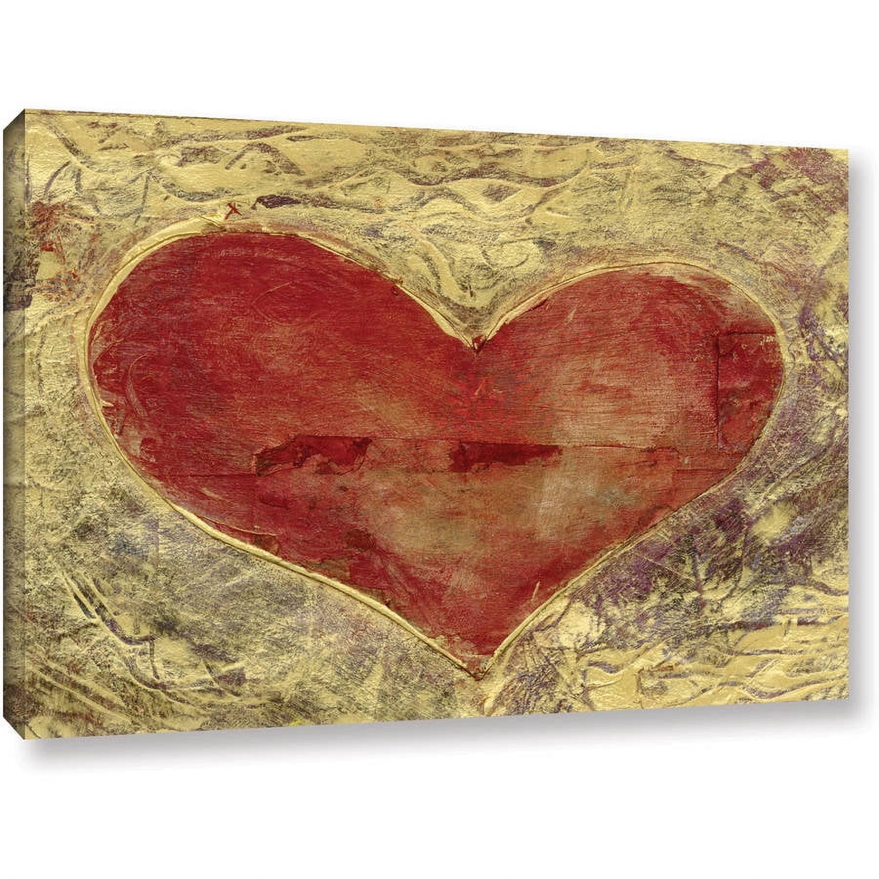 Elena Ray "Red Heart On Gold" Gallery-Wrapped Canvas Art