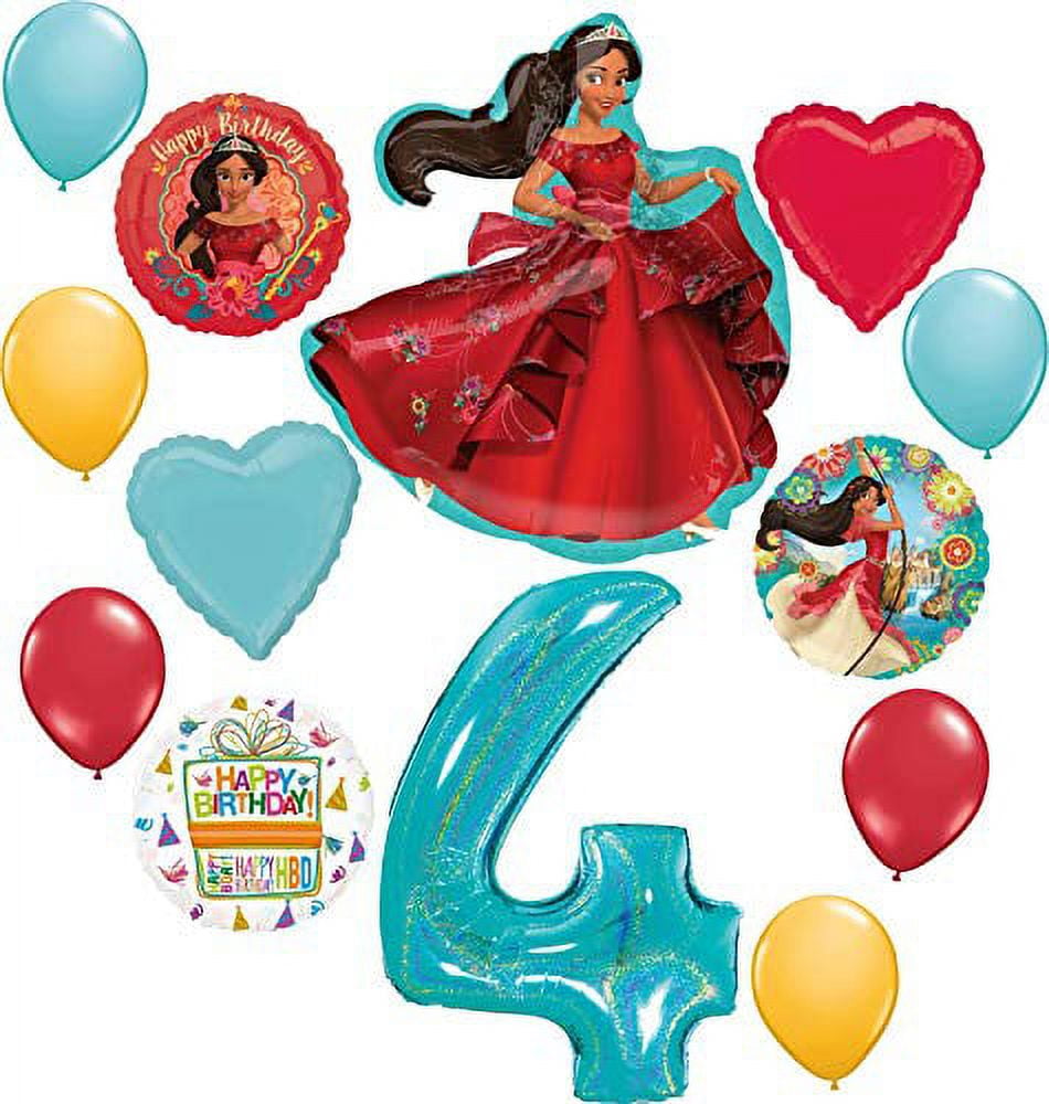 MAYFLOWER PRODUCTS Elena of Avalor Party Supplies 4th Birthday Balloon Bouquet Decorations