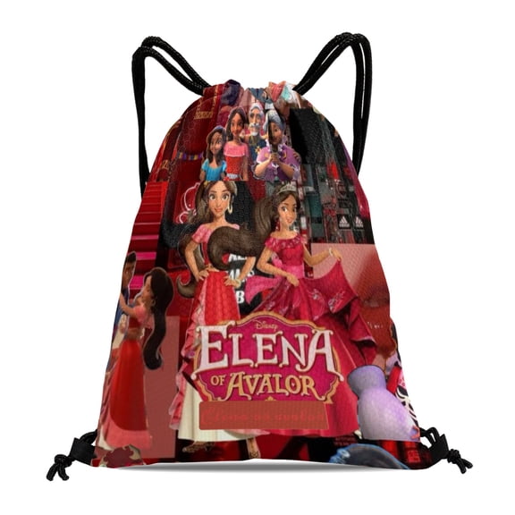 Elena of Avalor Princess Waterproof Drawstring Sack:Perfect for fitness, hiking, swimming, travel, beach, and shopping, sized at 15.7*17.7 inches.