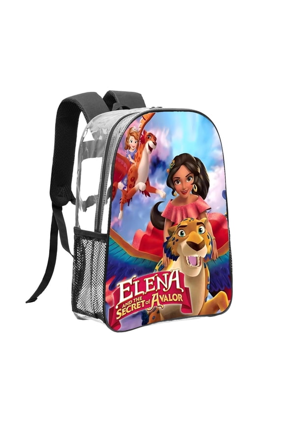 Elena of Avalor Princess-theme Clear Backpack Heavy Duty Transparent Bag See Through Bookbag for Work, Sport, College, Travel12.2X16.9"(31X43cm)