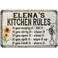 thumbnail image 1 of Elena's Kitchen Rules Chic Sign Vintage Decor 12 x 18 Matte Finish Metal 112180032415, 1 of 1