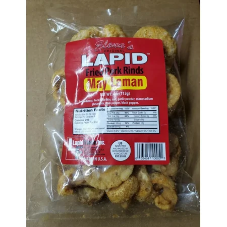 Elena's Lapid Fried Pork Rind-Lapid May Laman(4oz)
