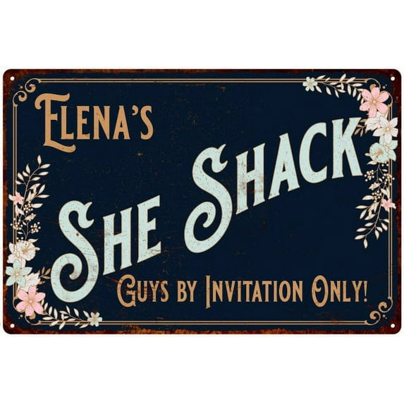 Elena's SHE SHACK Sign Metal Wall Decor 16 x 24 Matte Finish Metal 116240060415