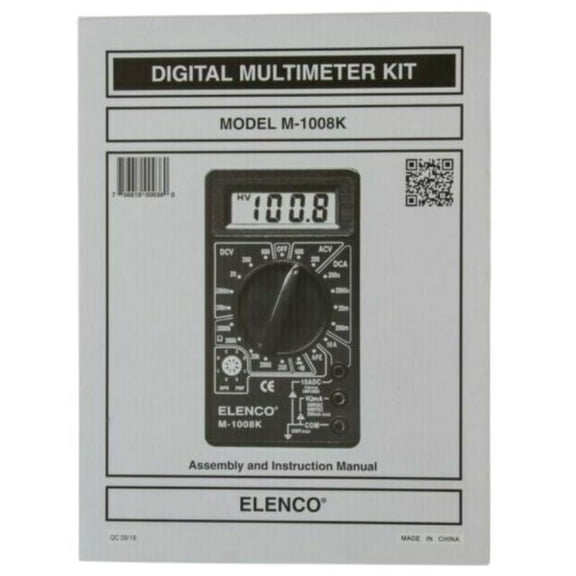 Elenco Digital Multimeter Solder Kit | Great STEM Project | Soldering Required (M1008K)