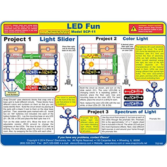 Elenco Electronics SCP-11 Snap Circuits LED Fun Science Kit