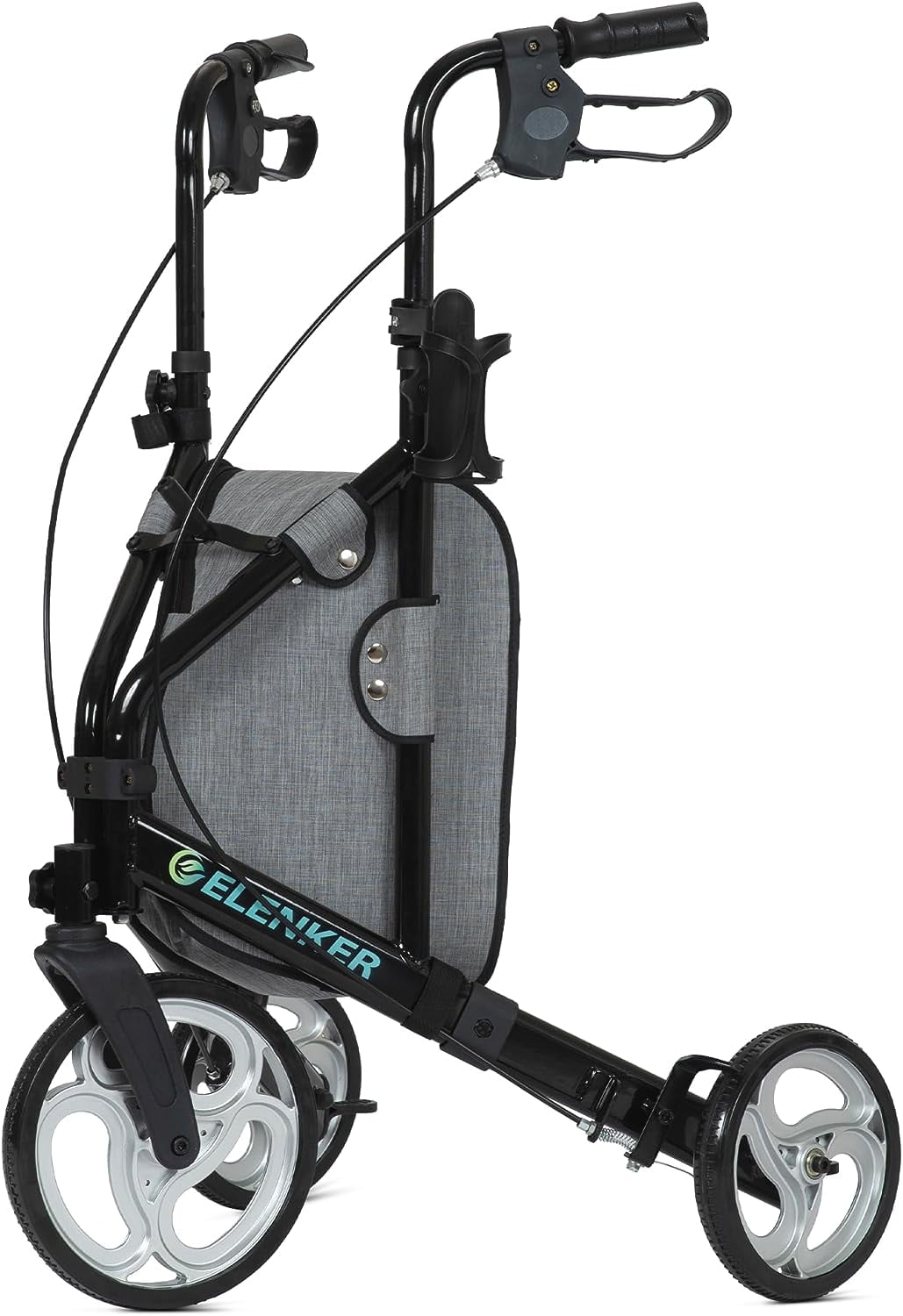 Elenker 3 Wheel Walker for Seniors, Foldable Rollator Walker with 10
