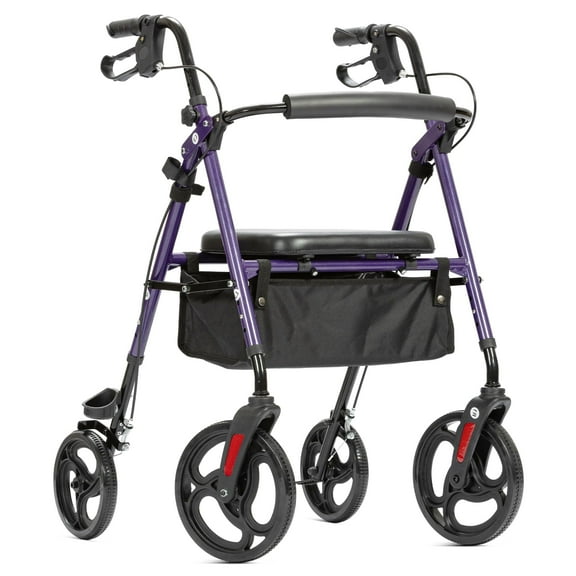 Elenker Mobility Rollator Walker with 10" Wheels, Adjustable Seat and Arms, Purple