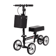 Elenker Non Electric Economy Knee Scooter, Steerable Knee Walker, Foldable Knee Scooters for Foot Injuries Best Crutches Alternative Black