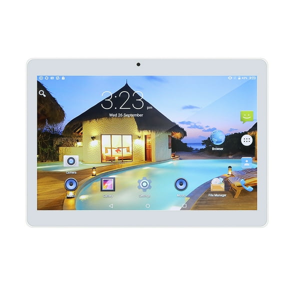 Elenxs 10" Android 6.0 Tablet, Octa Core Processor, 4GB Memory, 64GB Storage, 8 Cores Dual Cameras 5.0MP 1280*800 IPS, White
