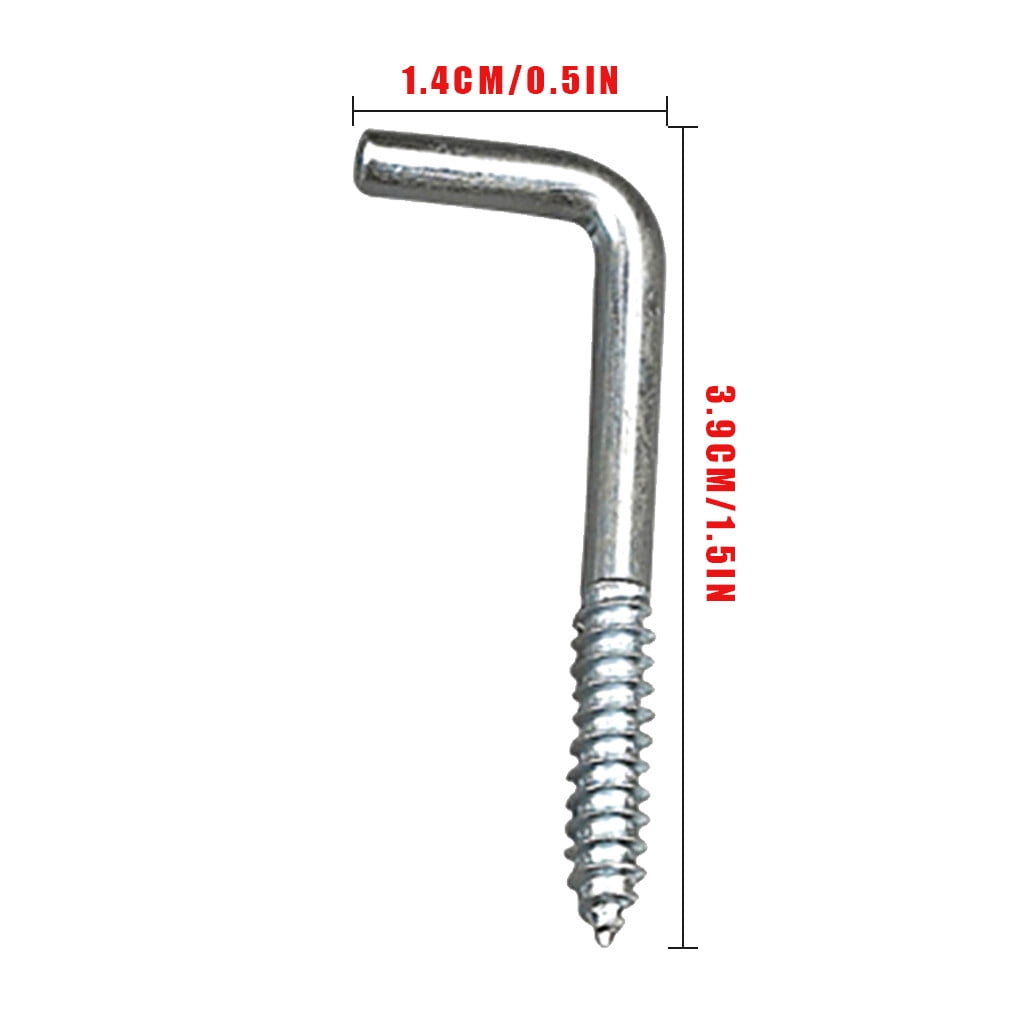 Elenxs 20pcs Metal L Shaped Screw Hook Self Tapping Photo Picture Wall