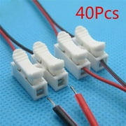 Elenxs 40PCS Spring Connector Electrical Cable Wire No Welding Screws Clamp Terminal Block Splice Screws Terminal Clamp