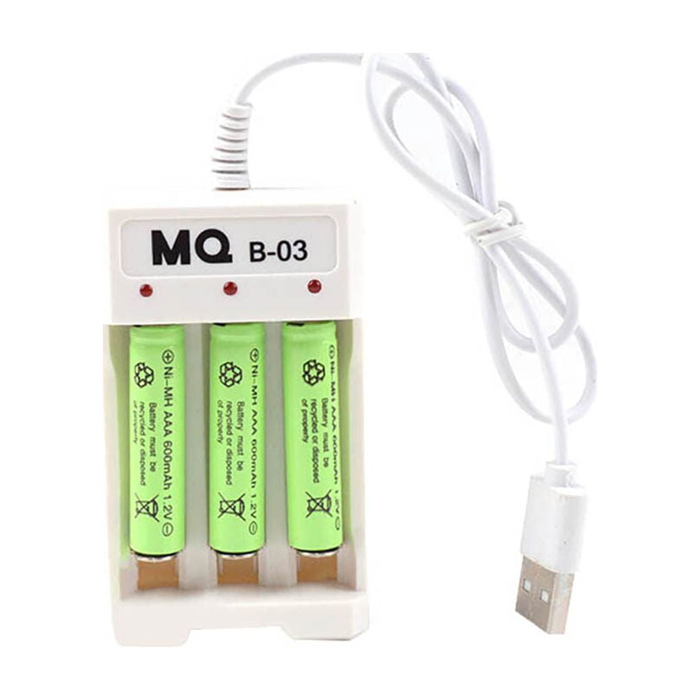 Elenxs Battery Charger 3 Slot AA AAA Battery Charging Case Stand