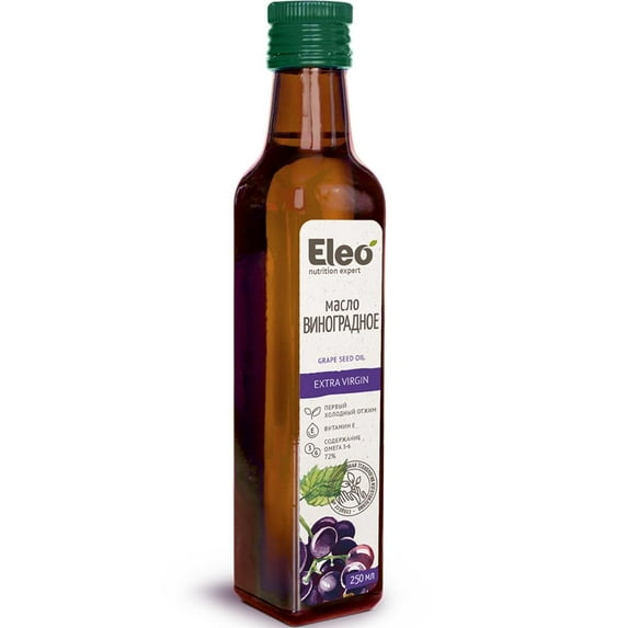 Eleo Siberian Natural Grape Food Grade Oil - Vegan Extra Virgin and Cold Pressed for Internal and External Use - 8.5 fl oz | 250 Ml