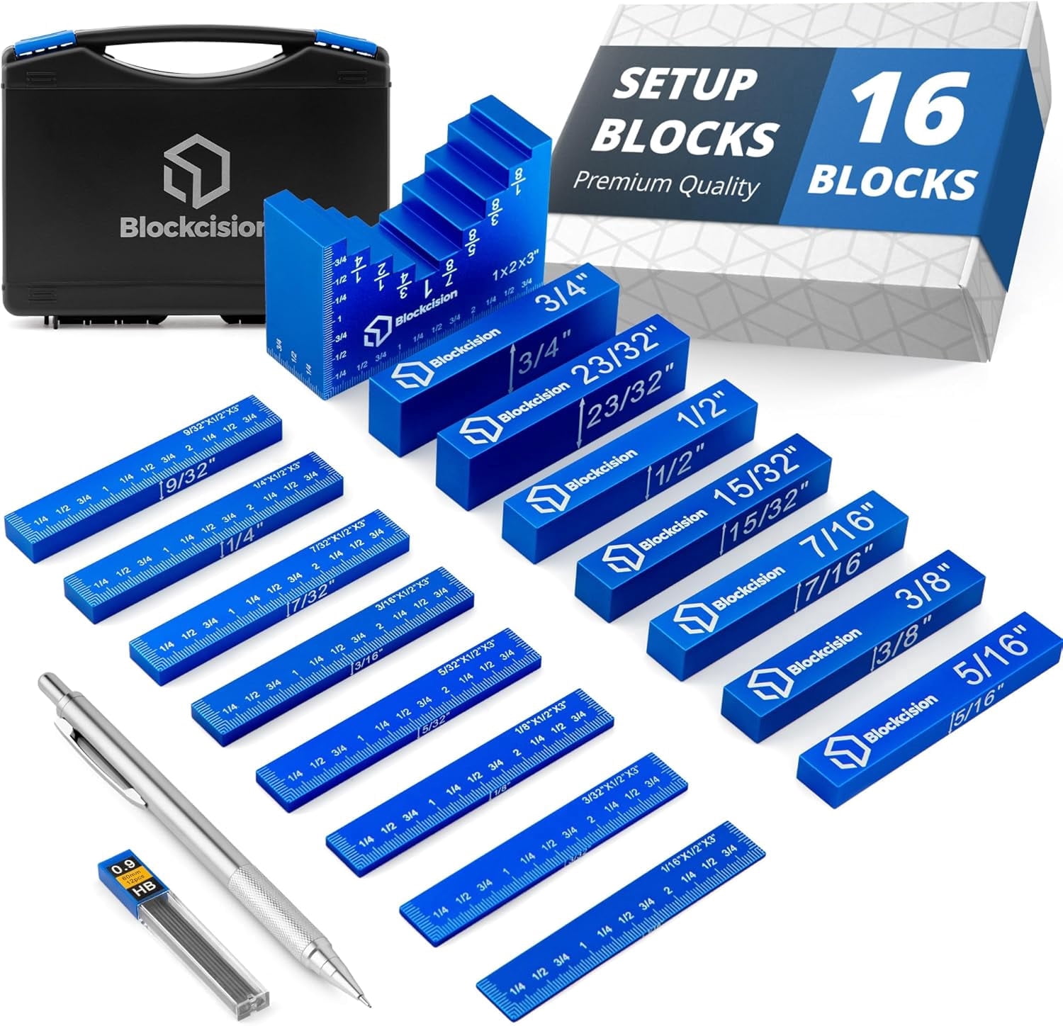 Eleon Blockcision 16-Piece Aluminum Setup Blocks, Blue - Walmart.com