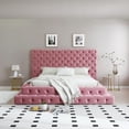 thumbnail image 1 of Eleonora King Size Luxurious Upholstered Velvet Bed in Pink Color, 1 of 9