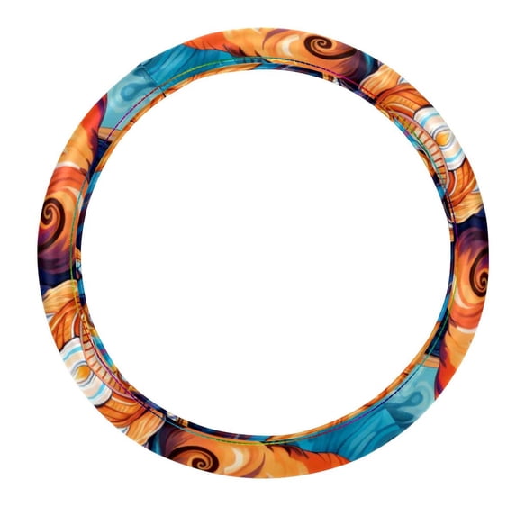 Elephant 14.5 Inch Printing PVC Leather Car Wheel Cover Auto Accessories Steering Wheel Cover