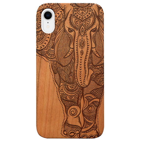 Elephant 2 - Engraved Phone Model: iPhone XR, Color: Cherry