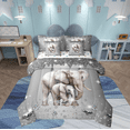 thumbnail image 1 of Elephant 7 Piece Comforter Set Full Bed in a Bag,Sliver Sequin Fluid Art Bedding Set,Crystal Diamond Comforter and Sheet Set Safari Animals Bed Set,Jungle Wildlife Room Decor, 1 of 5