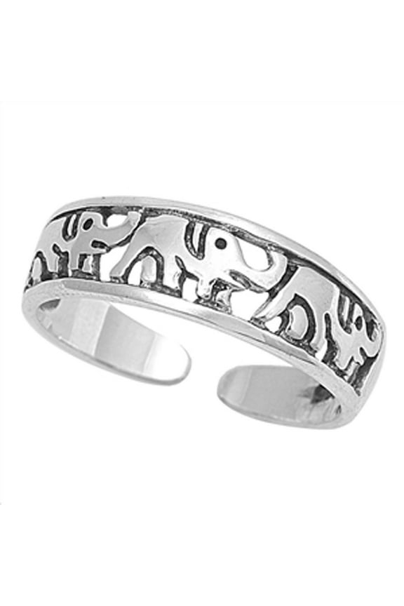 Elephant .925 Sterling Silver Toe Ring Jewelry Female Unisex