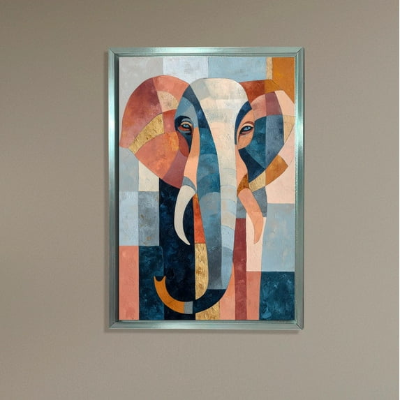Elephant Abstract Wall Art, Color Block Animal Print, Modern Safari Decor, Colorful Jungle Artwork, Vertical Poster Decor, Size 16x24 UNFFRAMED F03.1.8l1695