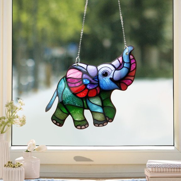 Elephant Acrylic Suncatcher Window Hanging Home Decor