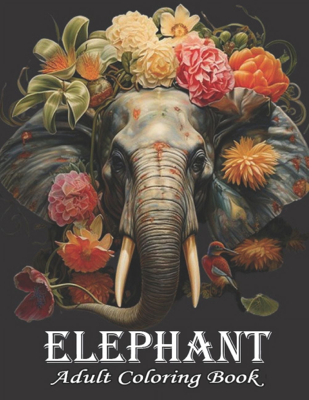 Elephant Adult Coloring Book: For Adults 50 Beautiful Elephants Designs, (Paperback)