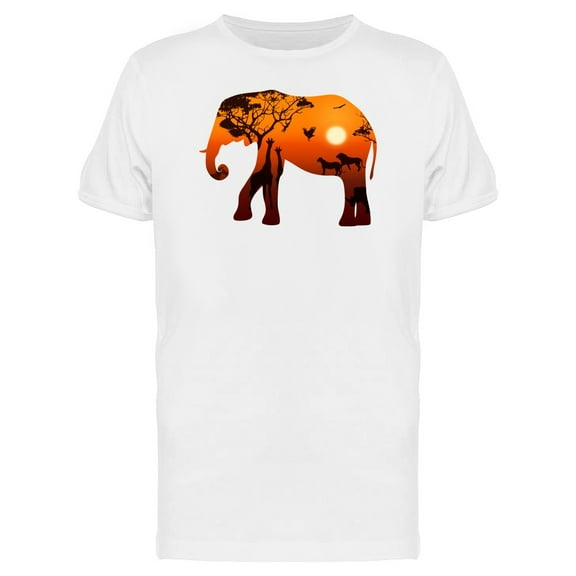 Elephant Africa Landmark Inside T-Shirt Men -Image by Shutterstock, Male 3X-Large