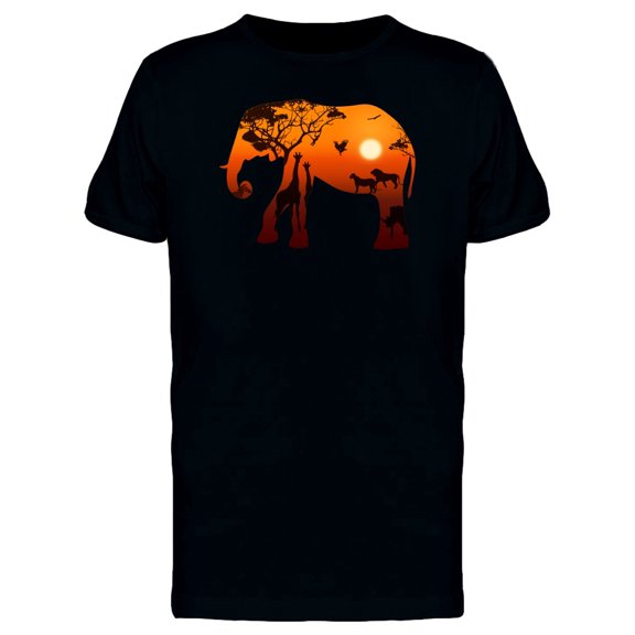 Elephant Africa Landmark Inside T-Shirt Men -Image by Shutterstock, Male 4X-Large