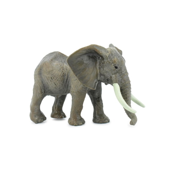 Elephant, African, Bull, Museum Quality, Rubber Animal, Hand Painted, Realistic Toy Figure, Model, Replica, Kids, Educational, Gift, 6" CH464 BB151